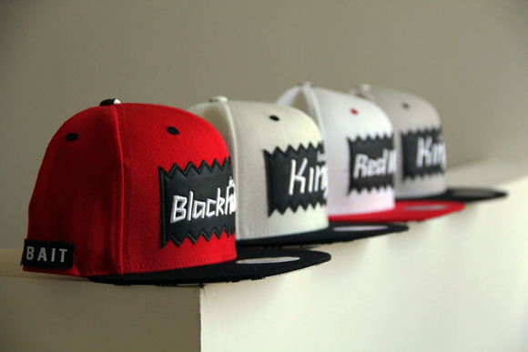 BAIT x NHL x Mitchell And Ness Chicago Blackhawks STA3 Wool Snapback Cap  (red / black)