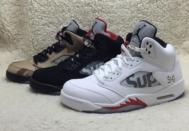 Take a Look at the Supreme x Air Jordan 5 Trio - WearTesters