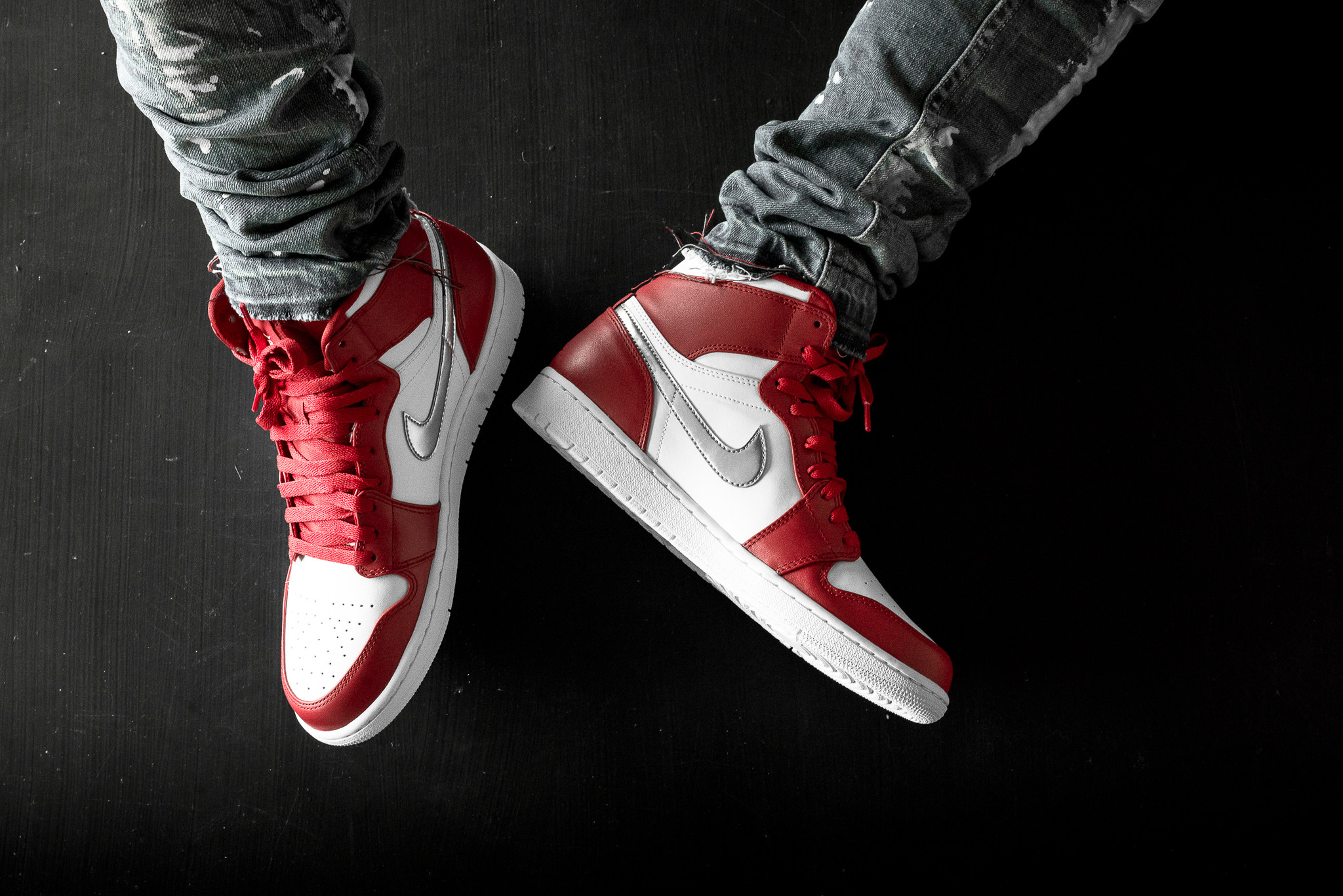 red and silver jordan 1