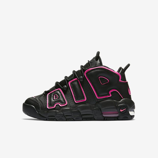 nike uptempo black and pink