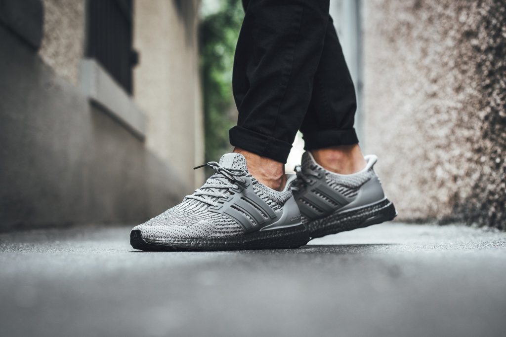 adidas pure boost grey on feet
