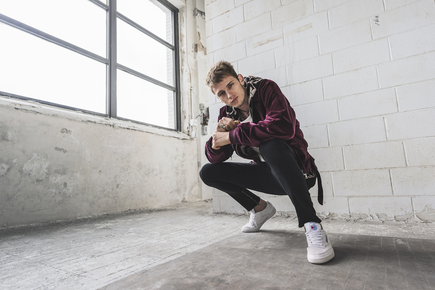 coil Liquefy Diversion Machine Gun Kelly and Reebok Classic Debut Club C 'Overbranded' Campaign -  WearTesters