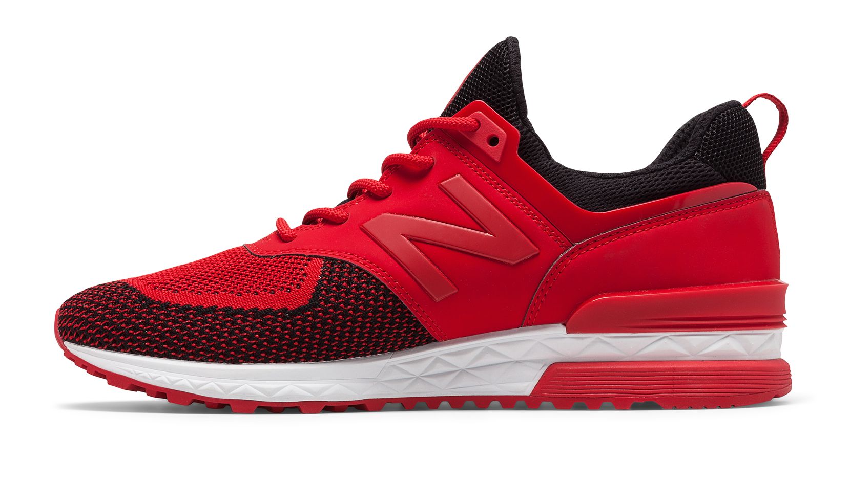 new balance 574 perforated leather red
