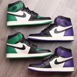 purple green jordan 1
