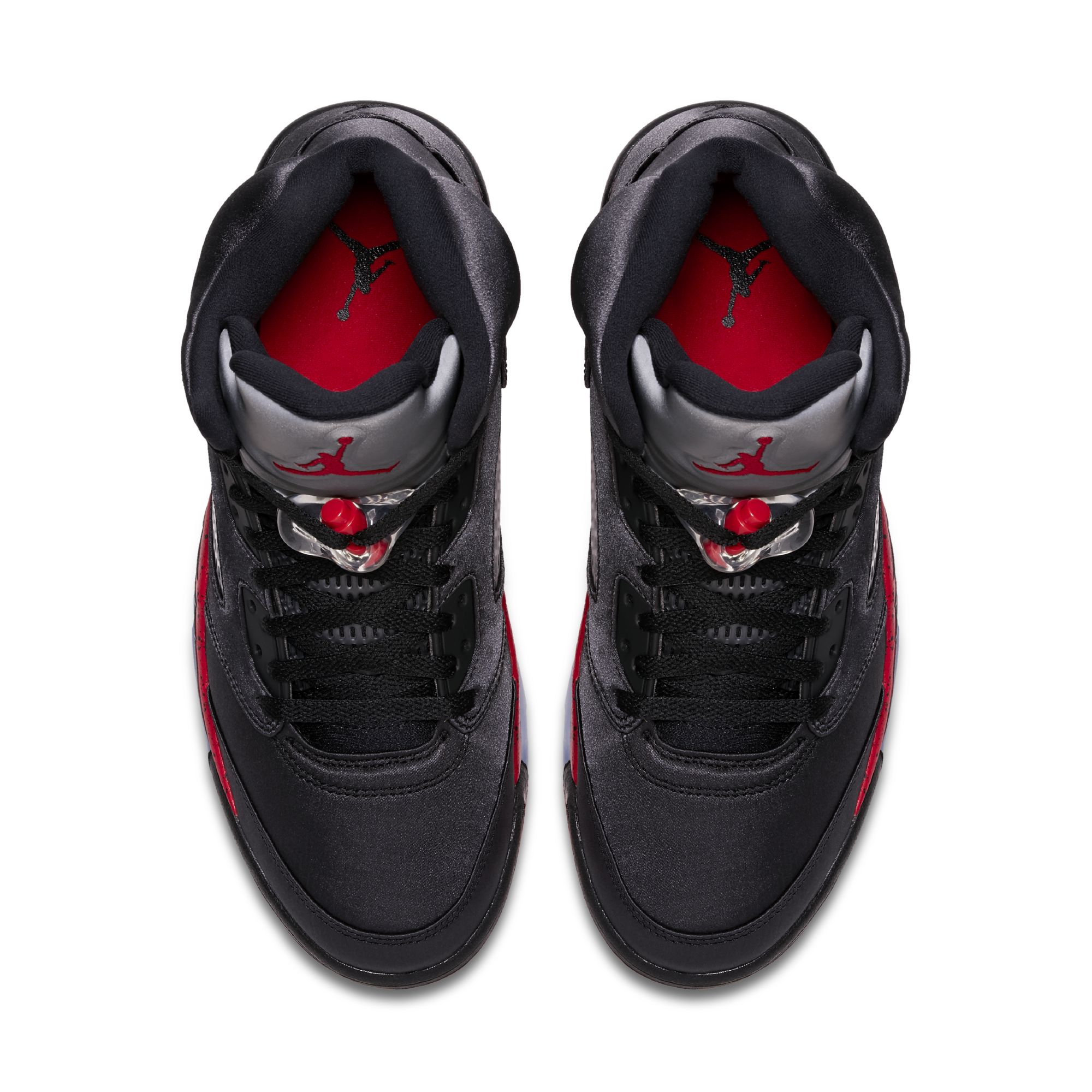 Official Look at the Satin Air Jordan 5 'Black/Red' - WearTesters