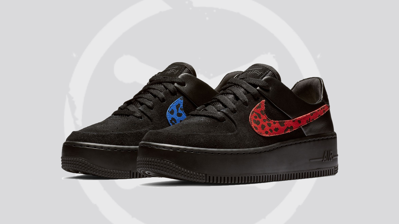 air force 1 black red tag