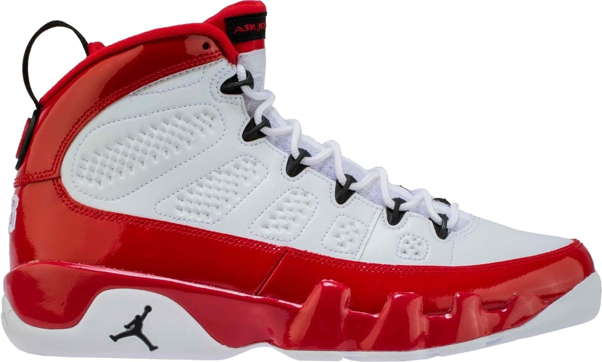 jordan 9 white and red