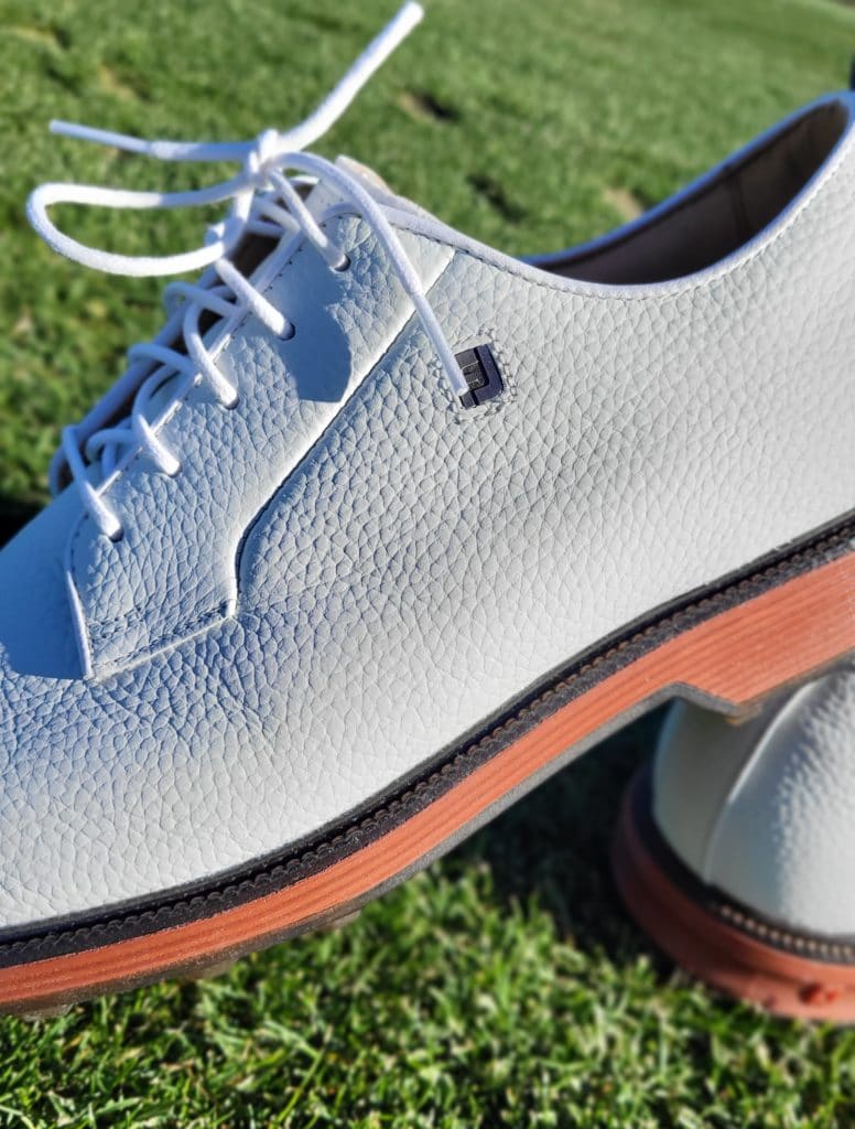 The FootJoy Premiere Series Field is outfitted with real pebbled leather. 
