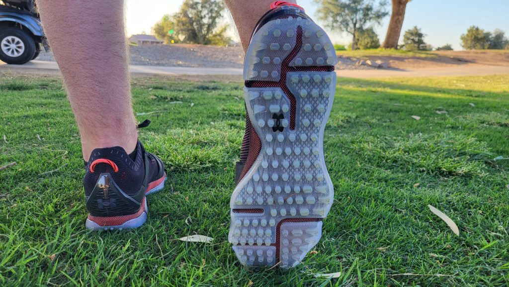 A look at the traction on the Under Armour HOVR Tour SL