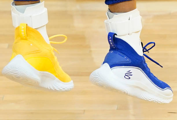 curry 8 miss matched yellow blue