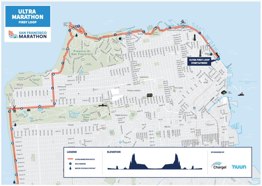 SF Marathon - Ultramarathon Map First Loop