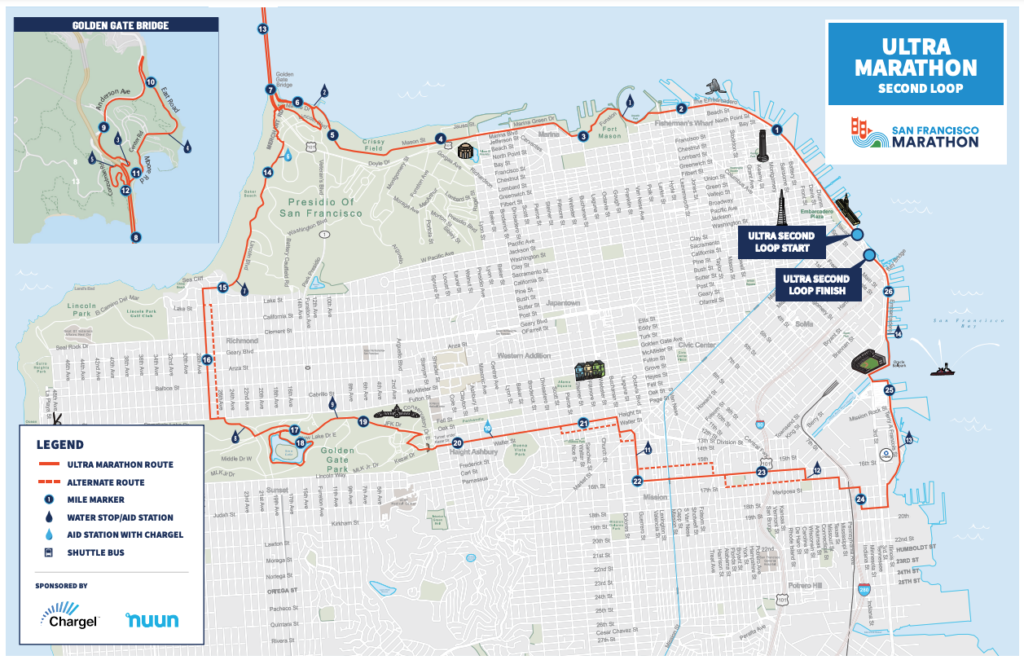 SF Marathon - Ultramarathon Map Second Loop